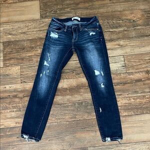 BKE Dark Wash Distressed Skinny Jeans